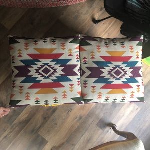 Aztec design outdoor patio pillows
